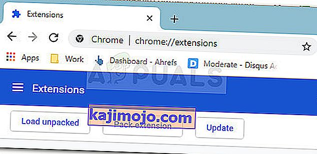 Halaman ekstensi alamat Chrome