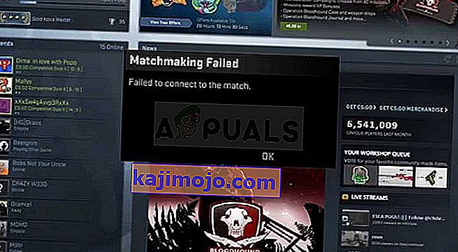 CS:GO Failed to connect to match