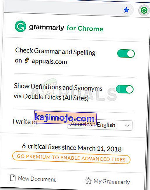 Tiện ích mở rộng Grammarly Chrome