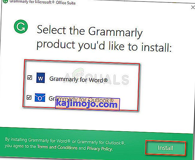 Memilih produk yang akan anda gunakan Grammarly