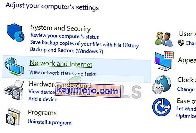 Δίκτυο και Διαδίκτυο - Πίνακας ελέγχου στα Windows 10