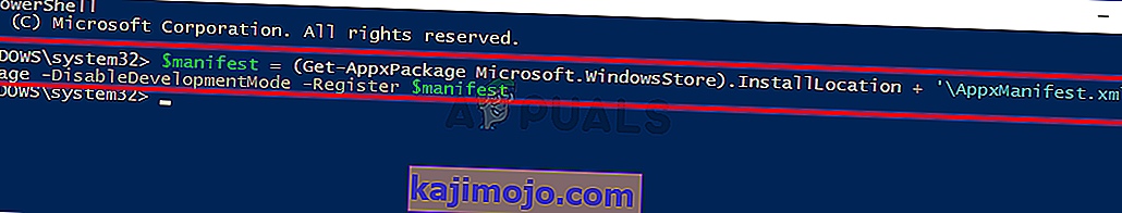 Instal ulang Windows Store melalui PowerShell