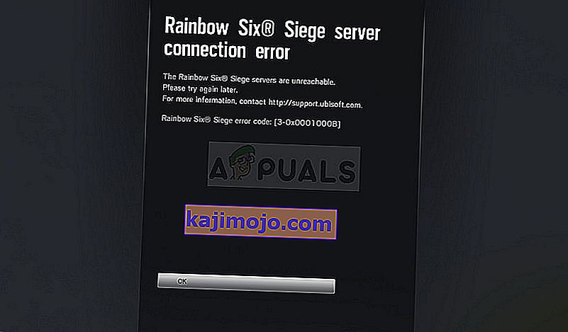 รหัสข้อผิดพลาด Rainbow Six Siege 3-0x0001000b