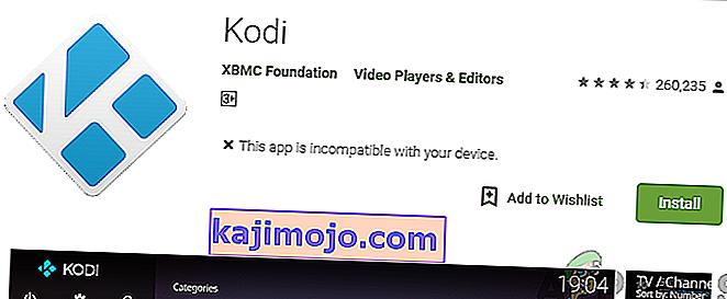 Memasang Kodi dari Google Play Store