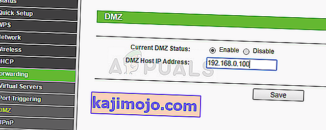 Ruuteri DMZ seaded