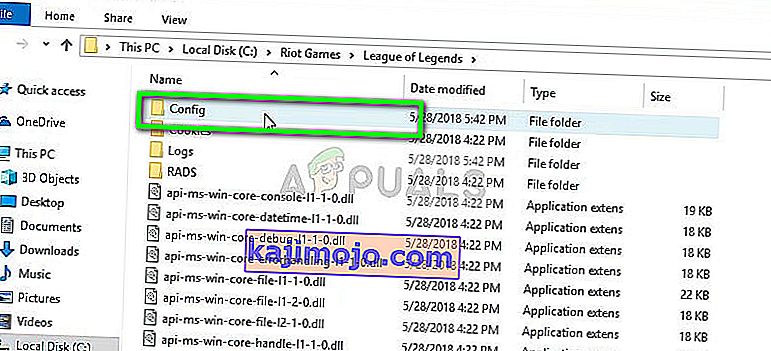 Folder config di instalasi League of Legends