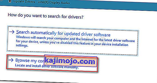 Browser for the driver manually