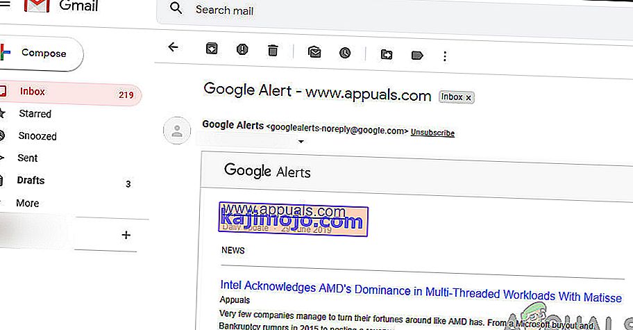 Veebisaidi Google Alert loomine