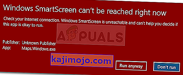 SmartScreeniä ei voi käyttää juuri nyt