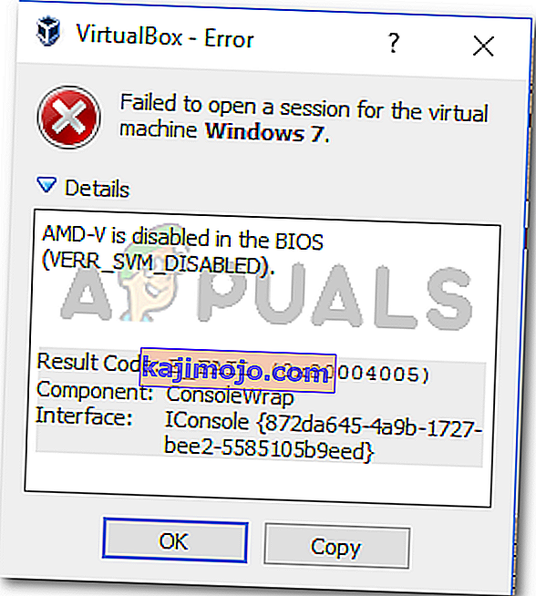 AMD-V dilumpuhkan dalam BIOS (VER_SVM_DISABLED)