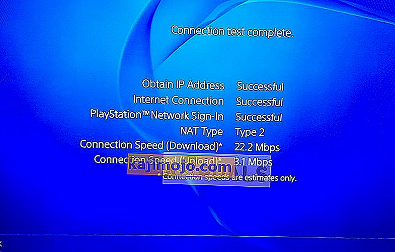 Δοκιμή σύνδεσης PS4