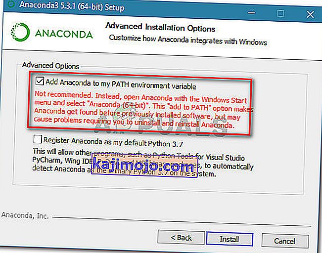 Anaconda installi konfigureerimine keskkonnamuutuja PATH automaatseks lisamiseks