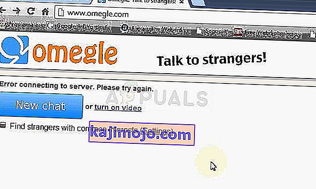 Omegle Galat menyambung ke server