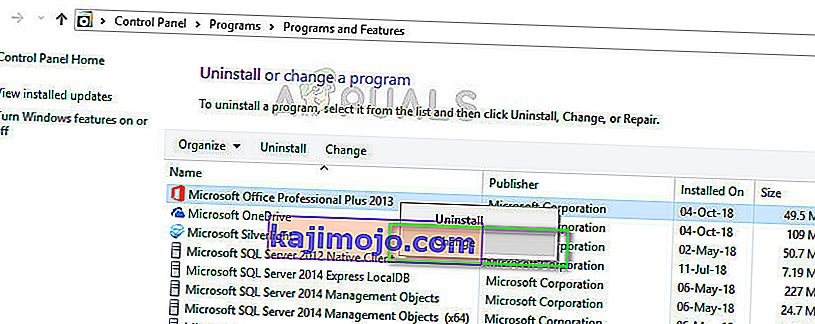 Az Office telepítésének javítása - Alkalmazáskezelő a Windows 10 rendszerben