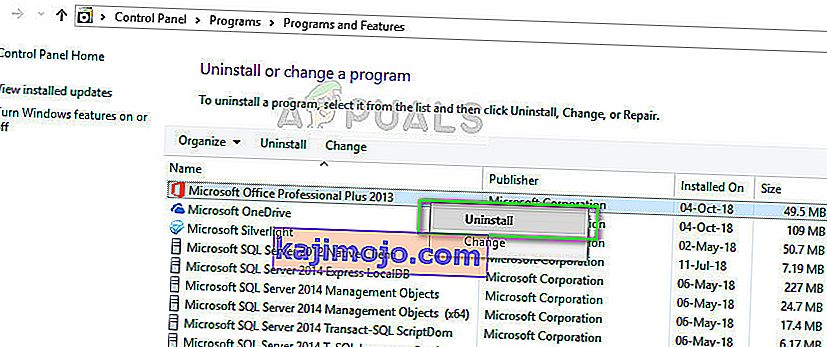 Távolítsa el a Microsoft Office - Application Manager alkalmazást