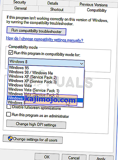 Pelin suorittaminen yhteensopivuustilassa Windows 7: lle
