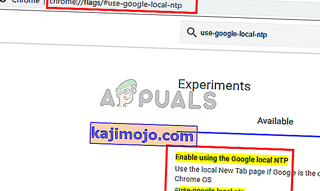 ketik chrome: // flags / # use-google-local-ntp dan tekan enter