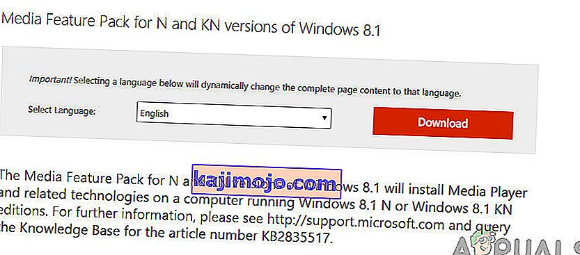 Kodekek telepítése Windows N, KN verziókhoz