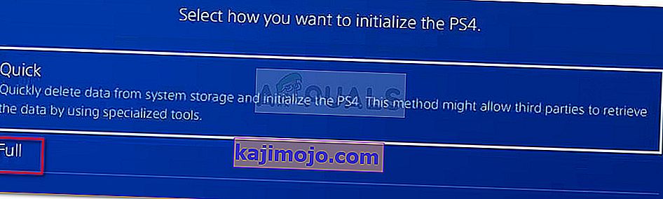 PS4 täielik lähtestamine