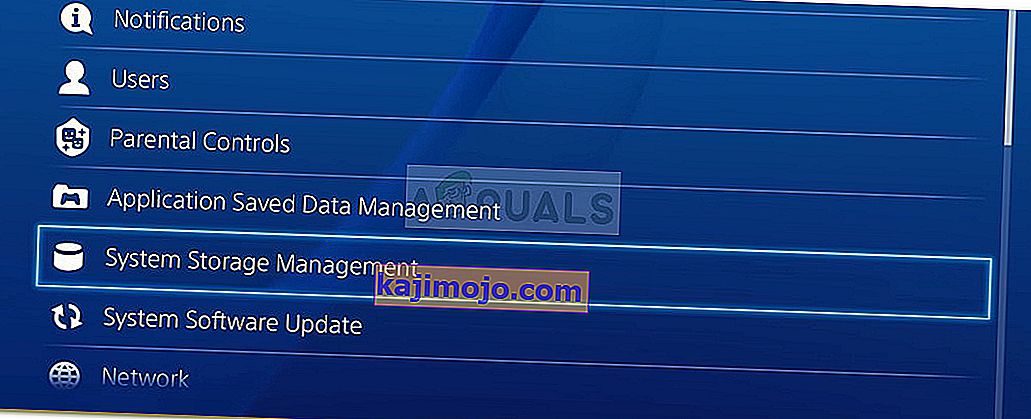A System Storage Management képernyő megnyitása