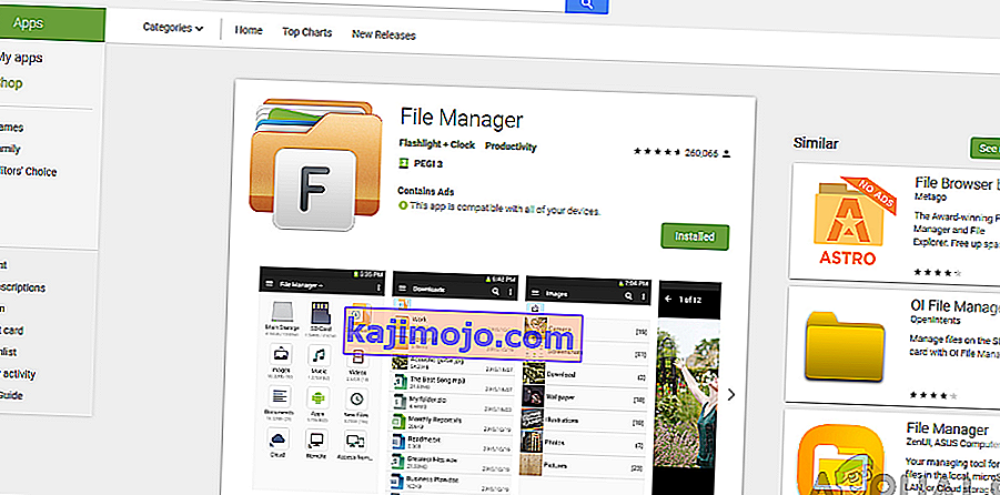 Mendownload aplikasi file manager